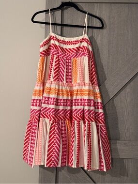 Devotion TWINS Pink, Orange & White Patterned Tiered Sundress